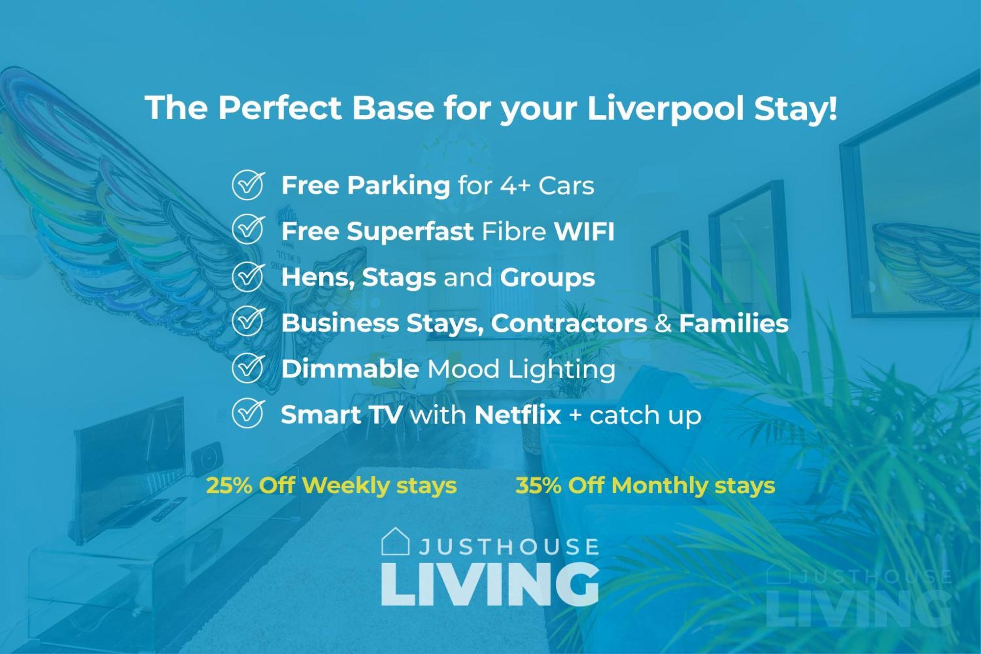 New Modern Townhouse Close 2 Centre Private Parking Liverpool